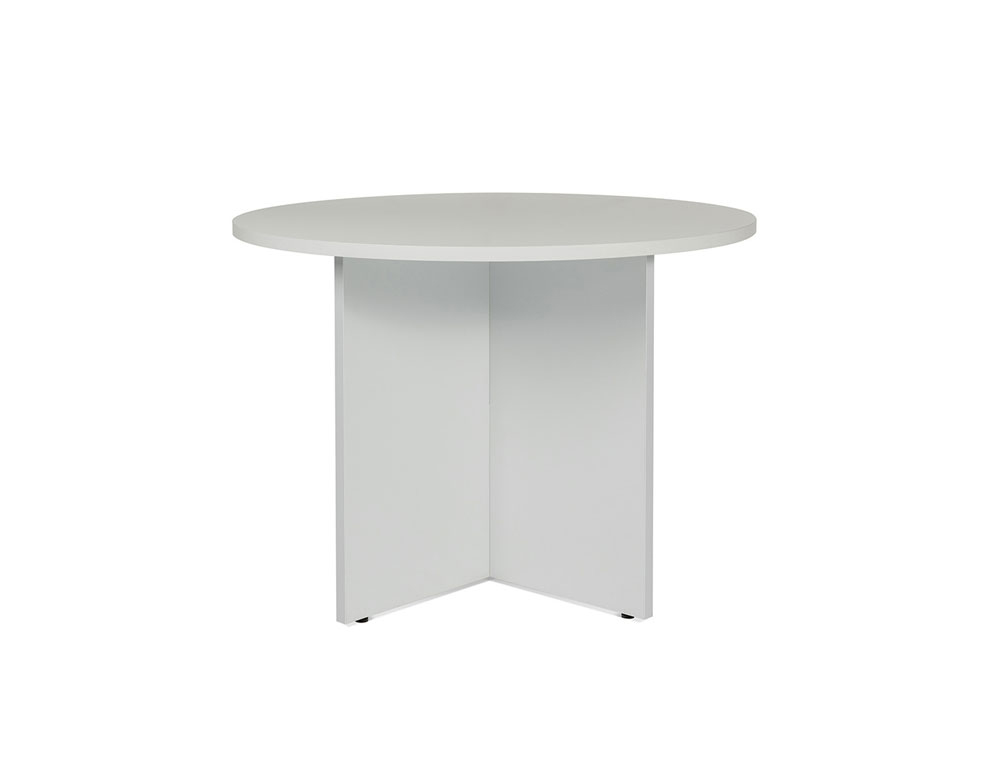 MESA DE REUNION ROCADA MEETING 3005AN02 ESTRUCTURA MADERA GRIS ALUMINIO EN ASPAS TABLERO GRIS 100 CM DIAMETRO