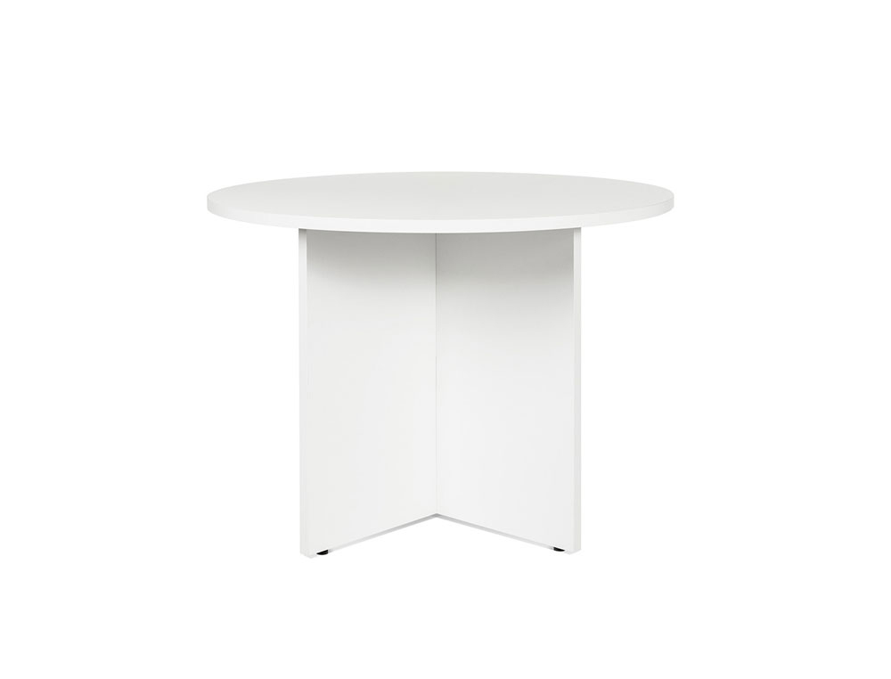 MESA DE REUNION ROCADA MEETING 3005AW04 ESTRUCTURA MADERA BLANCO ALUMINIO EN ASPAS TABLERO BLANCO 100 CM