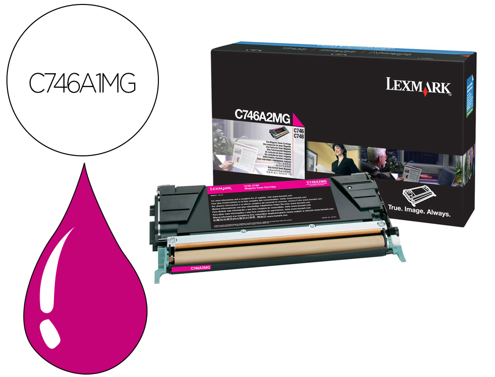 TONER LEXMARK LASER C746A1MG C746 / C748 MAGENTA 7000 PAGINAS