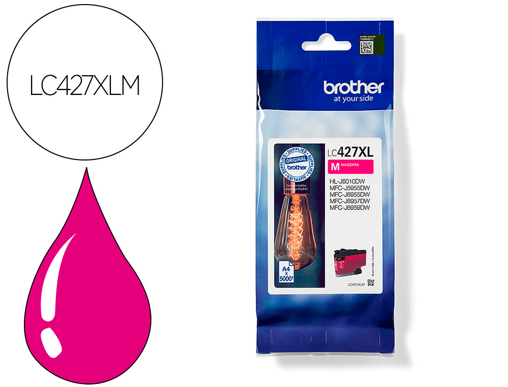 INK-JET BROTHER LC427XLM MFCJ5955DW / 6955DW ALTA CAPACIDAD MAGENTA 5000 PAGINAS