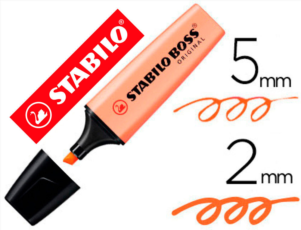 ROTULADOR STABILO BOSS PASTEL FLUORESCENTE 70 MELOCOTON SEDOSO