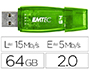 MEMORIA USB EMTEC FLASH C410 64 GB 2.0 VERDE