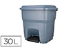 PAPELERA CONTENEDOR Q-CONNECT PLASTICO CON TAPA Y PEDAL 30 LITROS GRIS 395X395X420 MM