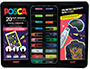 ROTULADOR UNI POSCA GROOVY COLOURS MARCADOR DE PINTURA PUNTA CONICA MALETIN METALICO DE 20 UNIDADES COLORES