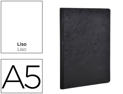 LIBRETA AGE-BAG TAPA CARTULINA LOMO COSIDO LISO 96 HOJAS COLOR NEGRO 148X210 MM