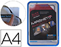 MARCO PORTA ANUNCIOS DJOIS MAGNETO DIN A4 CON 4 BANDAS MAGNETICAS EN EL DORSO COLOR AZUL PACK DE 2 UNIDADES