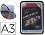 MARCO PORTA ANUNCIOS DJOIS MAGNETO DIN A3 CON 4 BANDAS MAGNETICAS EN EL DORSO COLOR NEGRO PACK DE 2 UNIDADES