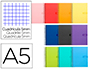 CUADERNO ESPIRAL LIDERPAPEL A5 CRAFTY TAPA FORRADA 80H 90GR CUADRO 5 MM CON MARGEN COLORES SURTIDOS