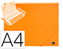 CARPETA LIDERPAPEL GOMAS TRES SOLAPAS POLIPROPILENO DIN A4 COLOR NARANJA OPACO