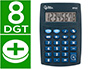CALCULADORA LIDERPAPEL BOLSILLO XF02 8 DIGITOS PILAS COLOR AZUL 99X64X9 MM