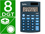 CALCULADORA LIDERPAPEL BOLSILLO XF06 8 DIGITOS SOLAR Y PILAS COLOR AZUL 98X62X8 MM
