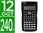 CALCULADORA LIDERPAPEL CIENTIFICA XF33 12 DIGITOS 240 FUNCIONES CON TAPA SOLAR Y PILAS COLOR NEGRO 156X85X20
