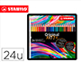 LAPICES DE COLORES STABILO ACUARELABLES ORIGINAL ARTY ESTUCHE METALICO DE 24 COLORES SURTIDOS