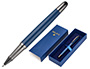 BOLIGRAFO BELIUS NEPTUNO ALUMINIO TEXTURA WAVY COLOR AZUL MARINO TINTA AZUL CAJA DE DISEO