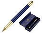 BOLIGRAFO BELIUS SOIREE ALUMINIO COLOR AZUL MARINO Y DORADO TINTA AZUL CAJA DE DISEO