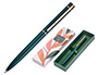 BOLIGRAFO BELIUS ROSE ALUMINIO COLOR VERDE OLIVA/ORO ROSA TINTA AZUL CAJA DE DISEO