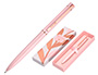 BOLIGRAFO BELIUS ROSE ALUMINIO COLOR ROSA/ORO ROSA TINTA AZUL CAJA DE DISEO