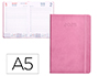 AGENDA ENCUADERNADA LIDERPAPEL MYKONOS A5 2025 DIA PAGINA COLOR ROSA PAPEL 70 GR