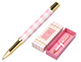 BOLIGRAFO BELIUS PICNIC ALUMINIO COLOR ROSA DORADO TINTA COLOR AZUL CAJA DE DISEO