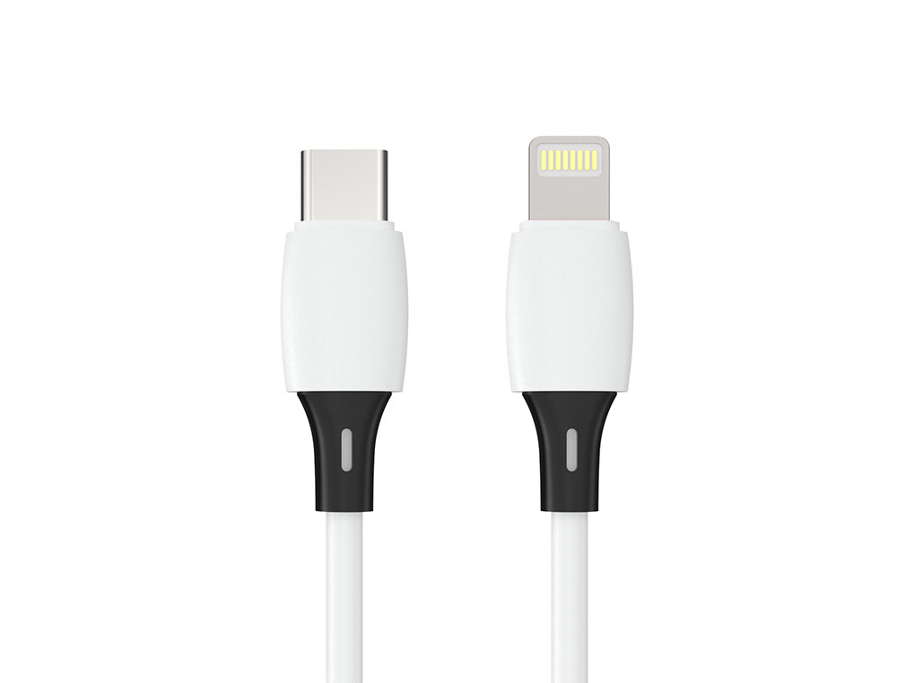CABLE USB-C A APPLE Q-CONNECT PVC LONGITUD 2M BLANCO