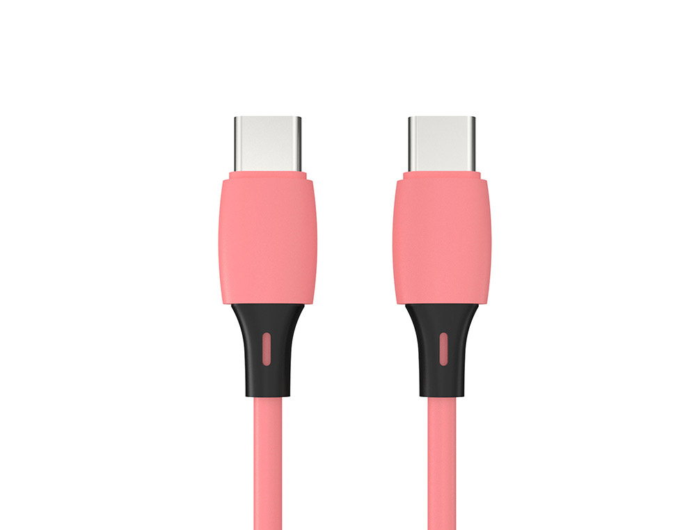 CABLE USB-C A USB-C Q-CONNECT PVC LONGITUD 2M ROSA