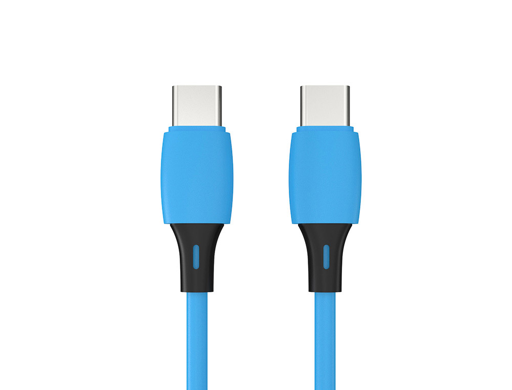 CABLE USB-C A USB-C Q-CONNECT PVC LONGITUD 1M AZUL