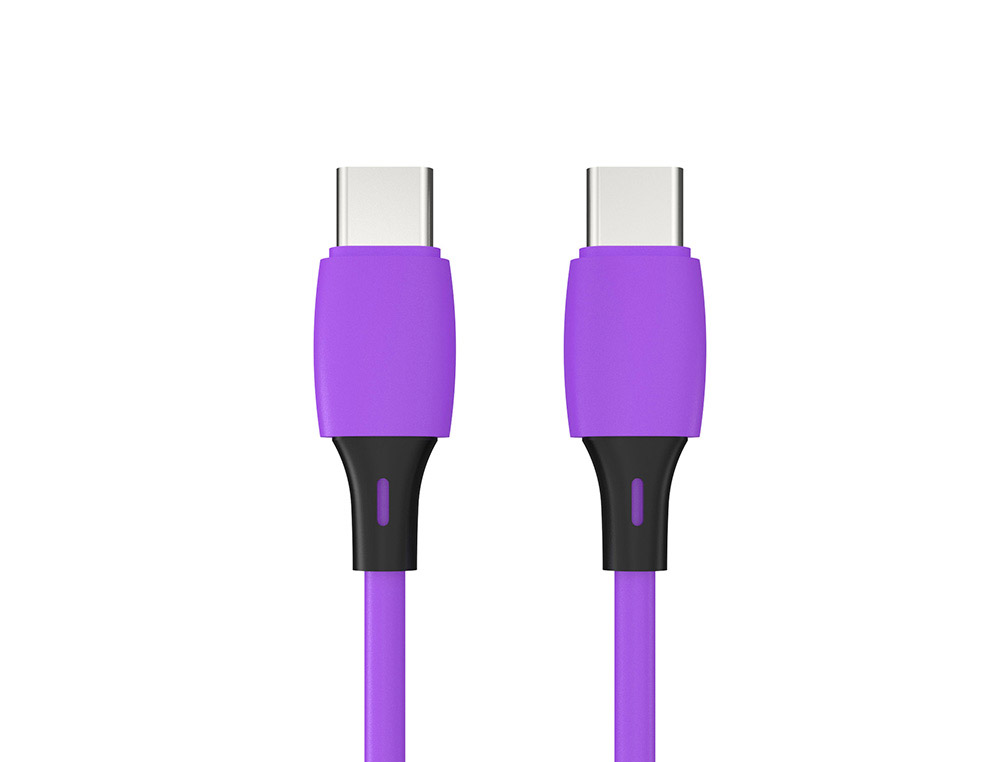 CABLE USB-C A USB-C Q-CONNECT PVC LONGITUD 1M MORADO