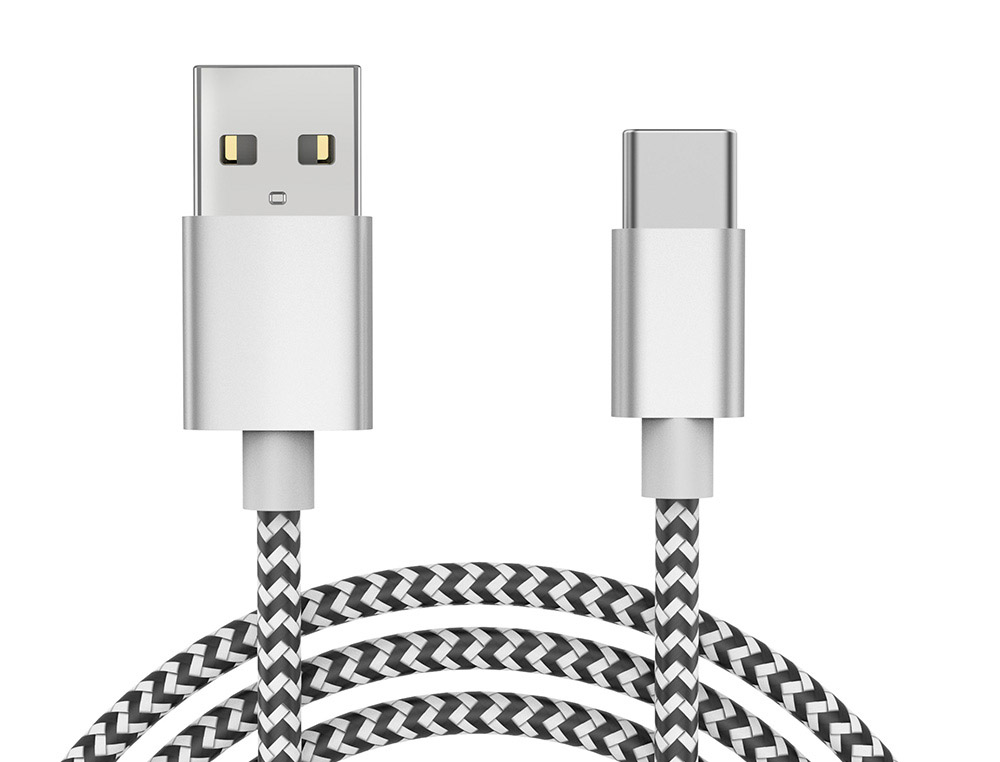 CABLE USB-C A USB-A Q-CONNECT NAILON LONGITUD 1M BLANCO