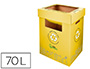 CONTENEDOR PAPELERA RECICLAJE LIDERPAPEL CARTON RECICLADO PARA ENVASES 450X350X650 MM 70 LITROS AMARILLO