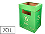 CONTENEDOR PAPELERA RECICLAJE LIDERPAPEL CARTON RECICLADO PARA VIDRIO 450X350X350 MM 70 LITROS VERDE