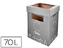 CONTENEDOR PAPELERA RECICLAJE LIDERPAPEL CARTON RECICLADO PARA RESTOS NO RECICLABLES 70 LITROS 450X350X650 MM GRIS