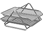 BANDEJA SOBREMESA METALICA Q-CONNECT REJILLA GXA100 PLATA 2 BANDEJAS MOVIBLES 300X185X350 MM