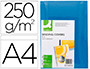 TAPA DE ENCUADERNACION Q-CONNECT CARTON DIN A4 AZUL SIMIL PIEL 250 GR CAJA DE 100 UNIDADES