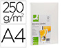 TAPA DE ENCUADERNACION Q-CONNECT CARTON DIN A4 BLANCO SIMIL PIEL CAJA DE 100 UNIDADES