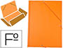CARPETA LIDERPAPEL GOMAS TRES SOLAPAS PLASTICO FOLIO COLOR NARANJA