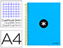 CUADERNO ESPIRAL A4 MICRO ANTARTIK TAPA FORRADA 120H 90 GR CUADRO 5MM 5 BANDAS 4 TALADROS COLOR AZUL